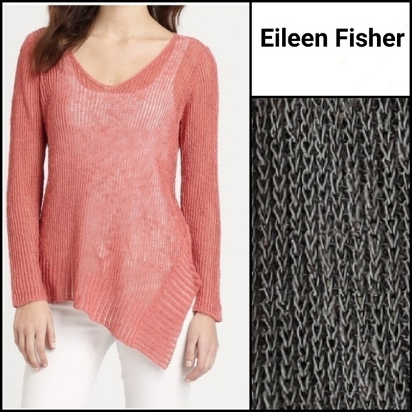 EILEEN FISHER Mesh Asymetrical Sweater! - Picture 1 of 7